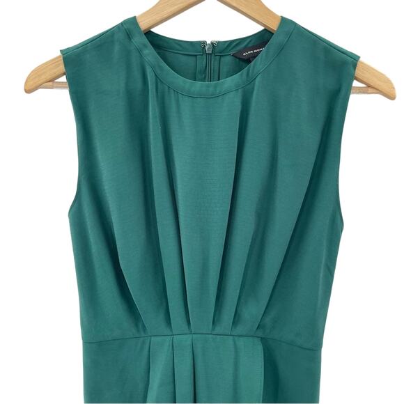 Club Monaco Kelly Green Sleeveless Faux Wrap Knee Length Casual Office Dress 00 - Picture 2 of 10